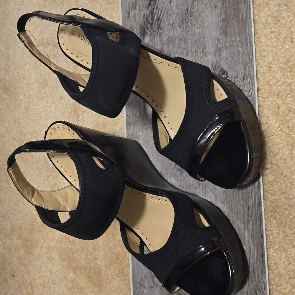 Elegant Black Wedge Sandals